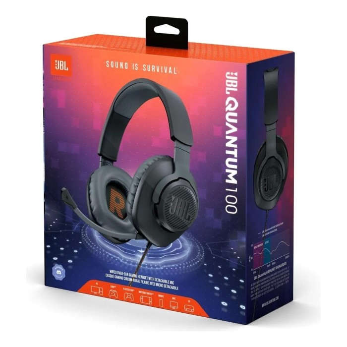 Audifonos Gamer Alámbrico JBL Quantum 100M2 Sonido Envolvente color Negro Audifonos Gamer Alámbrico JBL Quantum 100M2 Sonido Envolvente color Negro