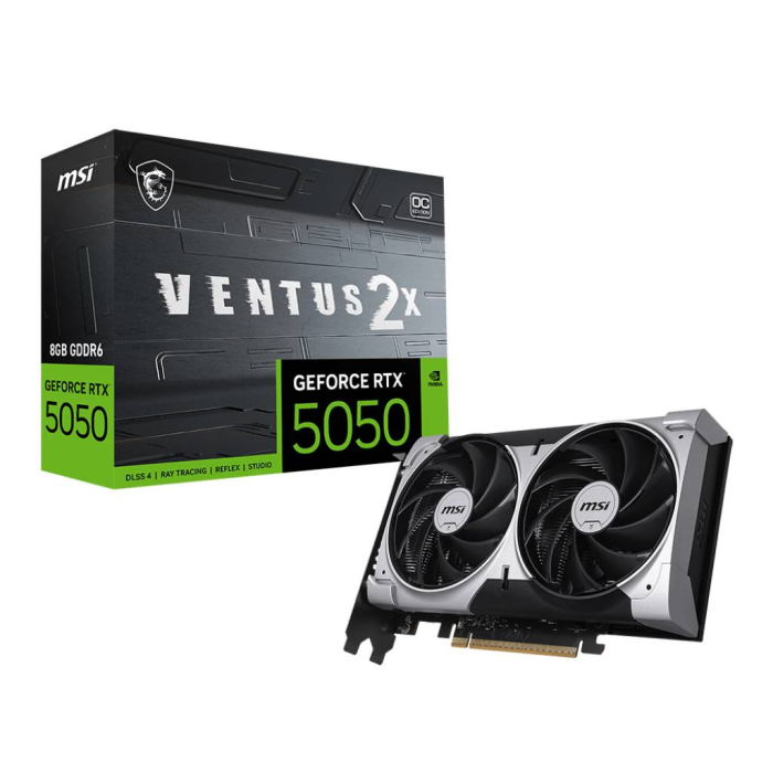 Tarjeta de Video MSI NVIDIA GeForce RTX 5050 8G VENTUS 2X 8GB GDDR6 Negro