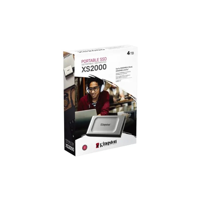Disco Duro Externo Kingston XS2000 SSD 4 TB externo USB 3.2 Gen 2x2 USB-C conector