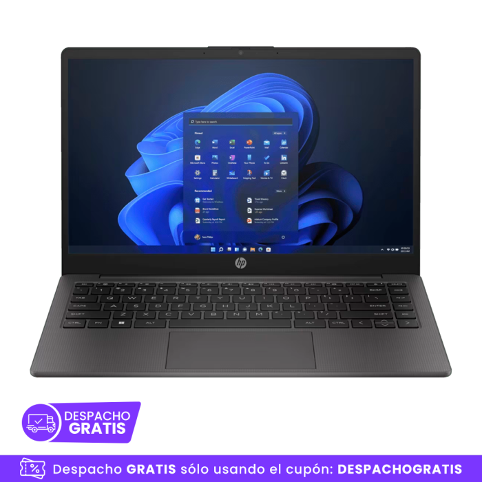 Notebook HP 245 G10 BP0L4AT Ryzen 3-7320U 8GB Ram 256GB SSD Windows 11 Home 14″ Negro