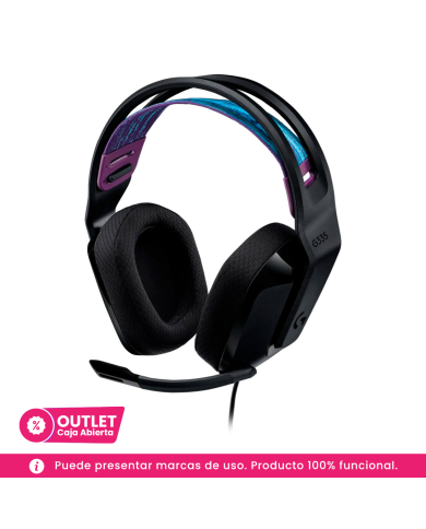 Audífonos Gamer Logitech G335 Alámbrico, conector 3.5mm Negro (CAJA ABIERTA)