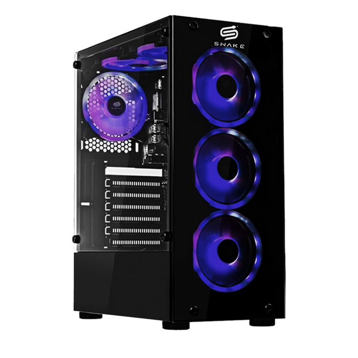 Pc Snake Gamer Vibora Black V10 AMD Ryzen 7 5700G, 16GB RAM + 512GB SSD, WifI + Bluetooth,  Windows 11 Pro