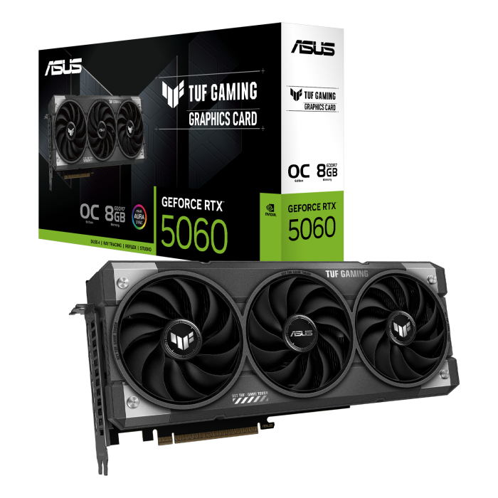 Tarjeta de Video ASUS Prime RTX 5060 NVIDIA GeForce RTX 5060 GDDR7 HDMI Negro