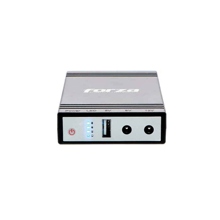 Mini UPS Forza 24W DC-140USB USB, Salidas 5V/9V/12VCC, NEMA 1-15P Portátil