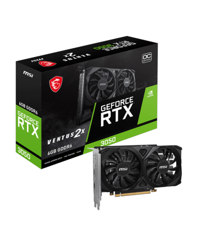 Tarjeta de Video MSI NVIDIA GeForce RTX™ 3050 VENTUS 2X 6G OC, 6GB GDDR6, 96-bit, Low Profile