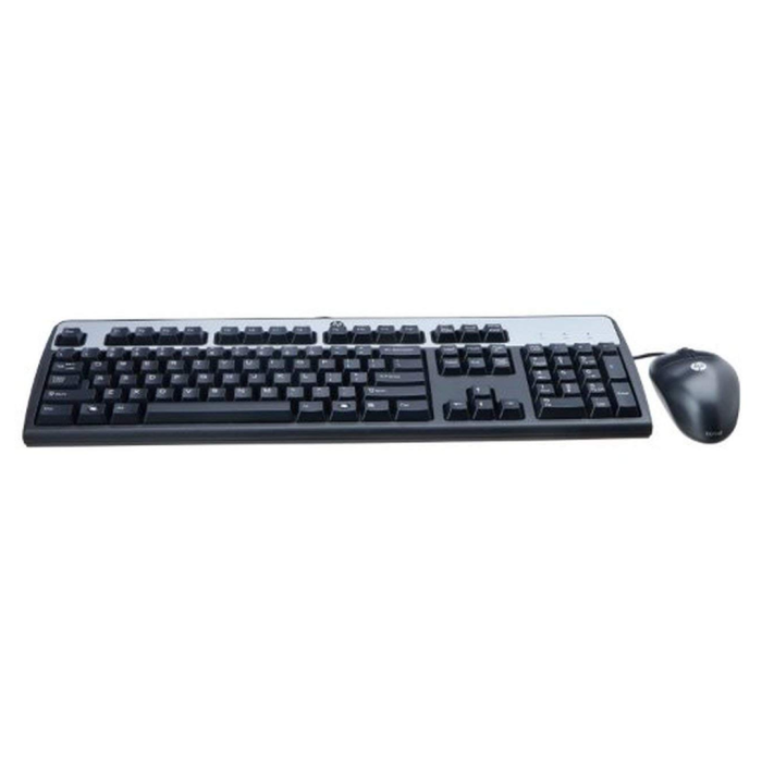 Combo Teclado Mouse Alámbrico HP 631341-B21 Teclado Inglés Mouse Optico USB Negro