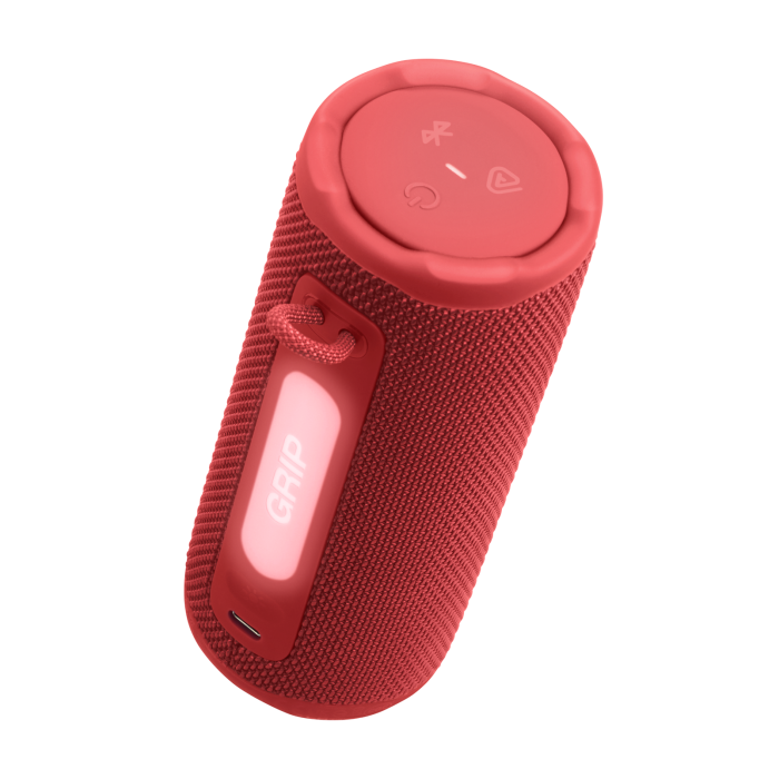 Parlante Portátil Bluetooth JBL Grip IP68 Rojo con Luz Ambiental
