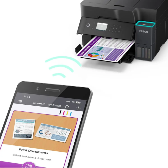 Impresora Multifuncional Epson EcoTank L6370, 15 ppm/negro, 9 ppm/color, Wi-Fi, USB 2.0 Dúplex (C11CL43303)