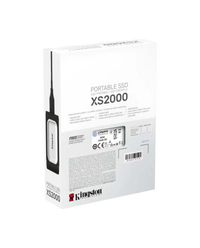 Disco portátil SSD Kingston XS2000 de 2TB (USB 3.2, 2.000 MB/s)