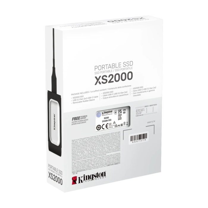 Disco portátil SSD Kingston XS2000 de 2TB (USB 3.2, 2.000 MB/s)