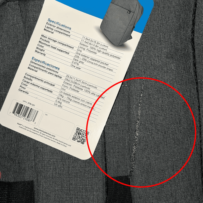 Mochila XTECH para Notebook, 15.6″, Modelo XTB- 221, Gris (CAJA ABIERTA)