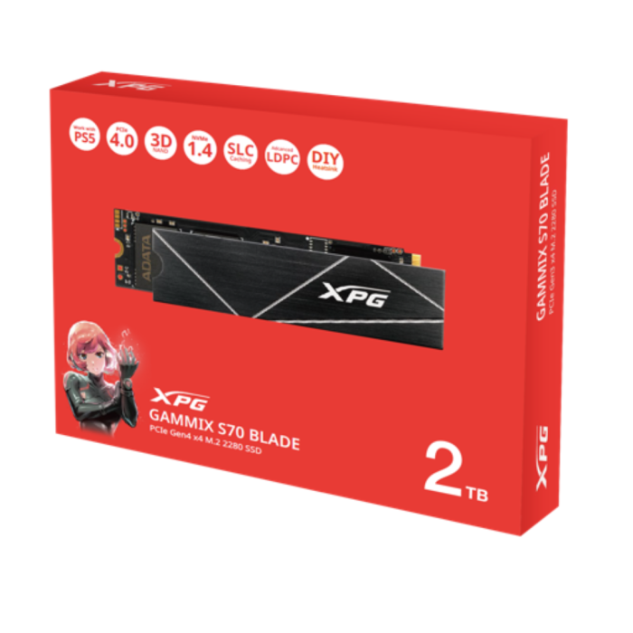 SSD NVMe M.2 XPG GAMMIX S70 Blade 2TB PCIe Gen4 x4 PS5