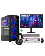 pc gamer snake vibora v0 con monitor samsung 22