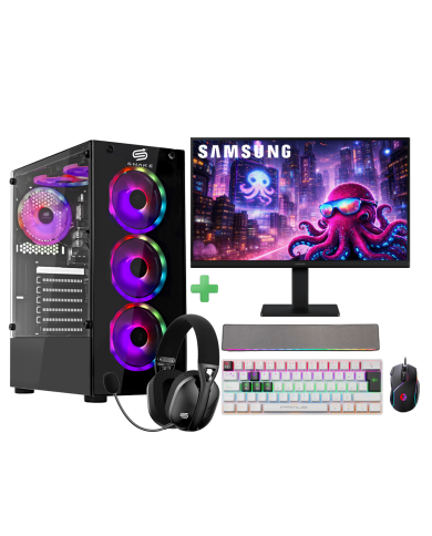 PC Snake Gamer Víbora V2 AMD Ryzen 5 5600GT + Monitor Samsung 22” + Setup Completo