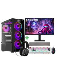 PC Snake Gamer Víbora V0 AMD Ryzen 3 3200G + Monitor Samsung 22” + Setup Completo