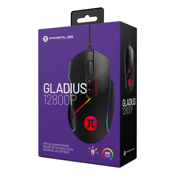 Mouse Gamer Primus Gladius 12800P PMO-103 RGB 12800 DPI