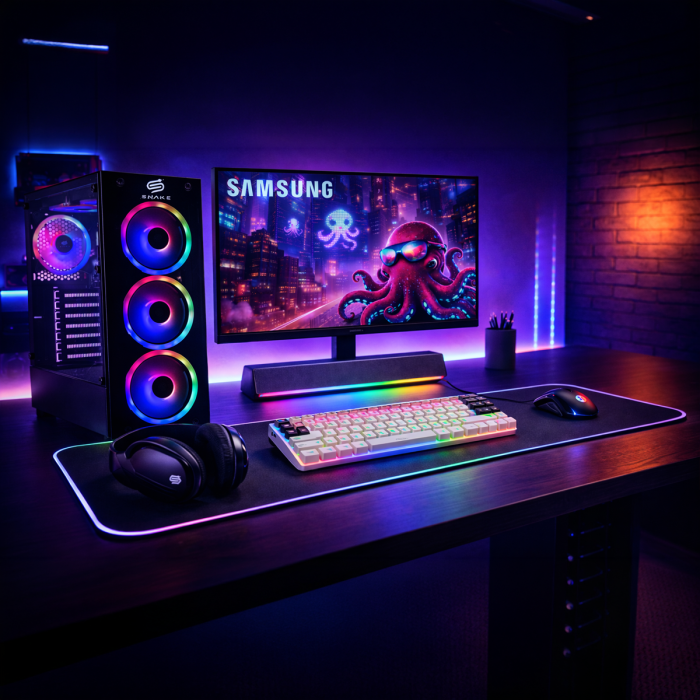 PC Snake Gamer Víbora V2 AMD Ryzen 5 5600GT + Monitor Samsung 22” + Setup Completo