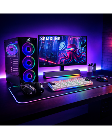 PC Snake Gamer Víbora V0 AMD Ryzen 3 3200G + Monitor Samsung 22” + Setup Completo