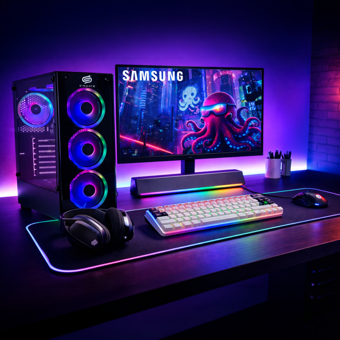 PC Snake Gamer Víbora V0 AMD Ryzen 3 3200G + Monitor Samsung 22” + Setup Completo