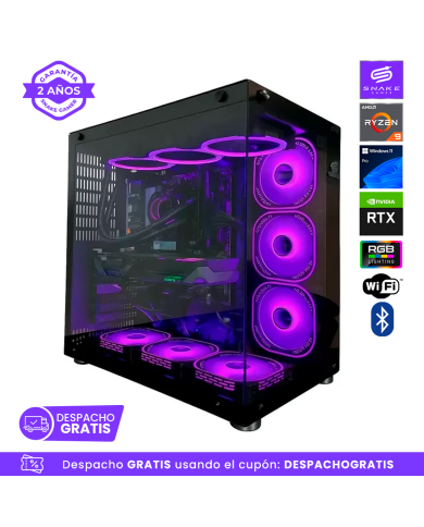 PC Snake Gamer Black Mamba Ryzen 9 7900X, RTX 5060 Ti, 32GB RAM + 1TB SSD + 2TB HDD, Wifi + Bluetooth, Windows 11Pro