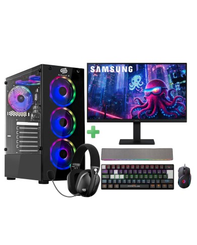 PC Snake Gamer Víbora V0 AMD Ryzen 3 3200G + Monitor Samsung 22” + Setup Completo