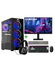 PC Snake Gamer Víbora V0 AMD Ryzen 3 3200G + Monitor Samsung 22” + Setup Completo