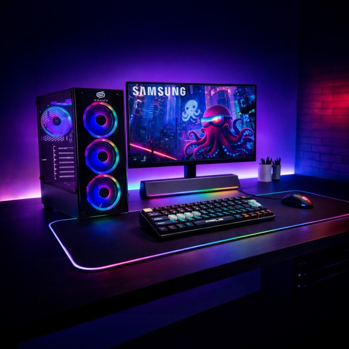 PC Snake Gamer Víbora V0 AMD Ryzen 3 3200G + Monitor Samsung 22” + Setup Completo