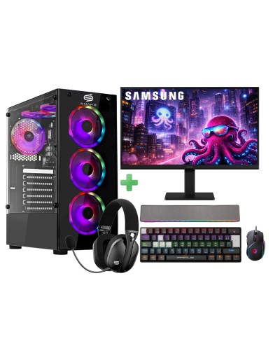 PC Snake Gamer Víbora V2 AMD Ryzen 5 5600GT + Monitor Samsung 22” + Setup Completo
