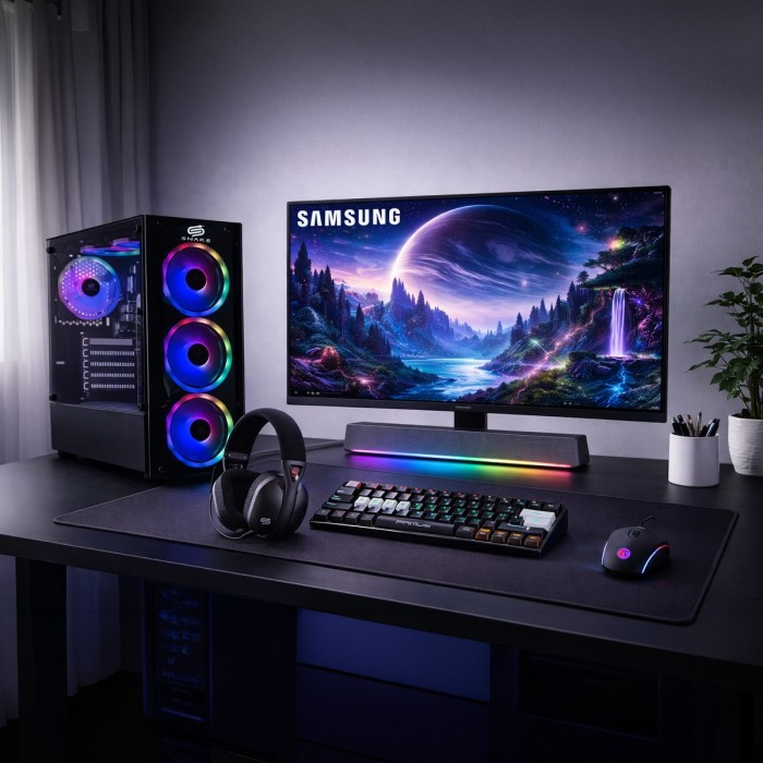 PC Snake Gamer Víbora V2 AMD Ryzen 5 5600GT + Monitor Samsung 22” + Setup Completo