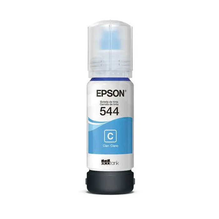 Tinta Epson T544 Cian Original 65 ml| EcoTank Alto Rendimiento