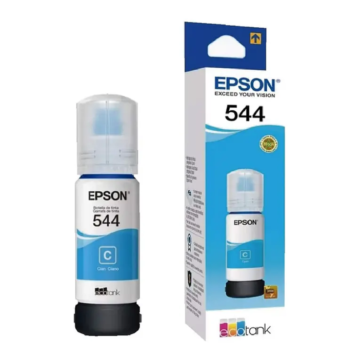 Tinta Epson T544 Cian Original 65 ml| EcoTank Alto Rendimiento
