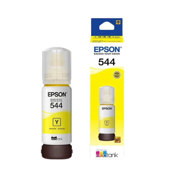 Tinta Epson T544 Amarillo Original 65 ml| EcoTank Alto Rendimiento
