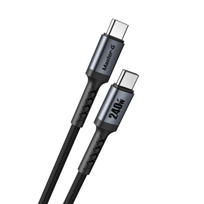Cable Master G USB Tipo C Dual 240W 2mt Carga Rápida Alta Potencia (MGCATCC240W2M)