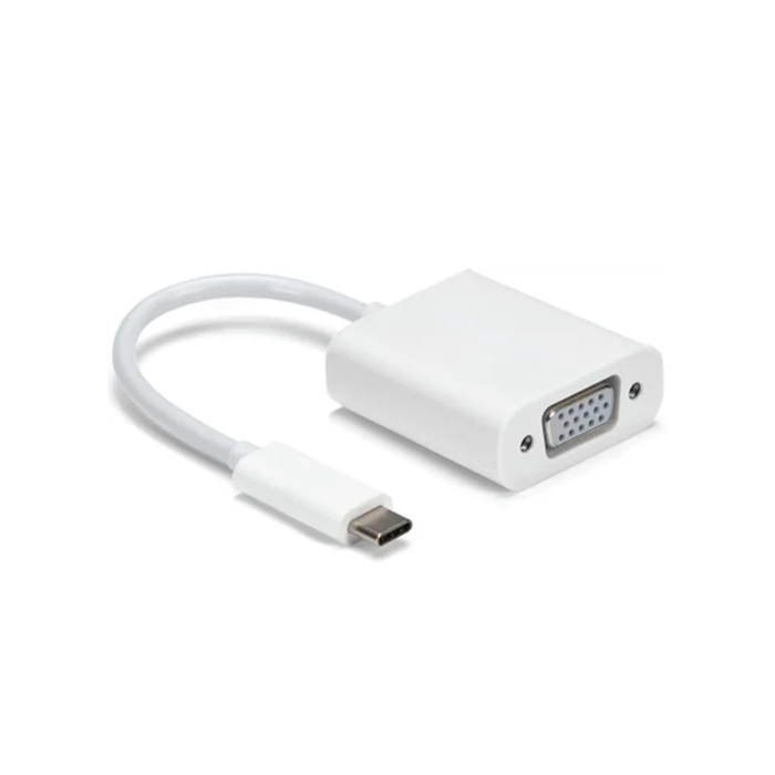 Adaptador Gráfico Spektra USB-C a VGA USB 3.1 Tipo-C Color Blanco Resolucion 1920*1200