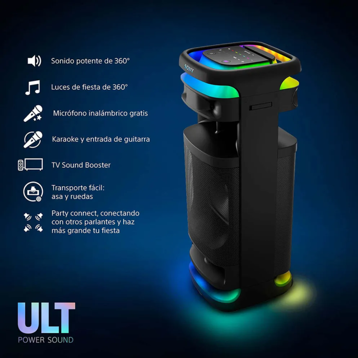Parlante Sony ULT Tower 10 SRS-ULT1000 Bluetooth luces de fiesta 360° y Karaoke