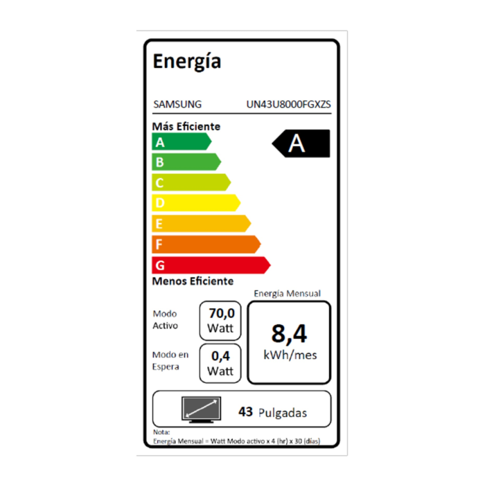 Smart TV Samsung Crystal UHD 43" U8000F 4K (UN43U8000FGXZS)