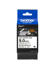 Cinta Rotuladora Brother HSE221E Termorretráctil 9.0mm Texto Negro sobre Blanco