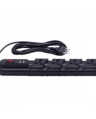 Alargador múltiple con 5 tomas y 2 puertos USB, cable de 5 metros