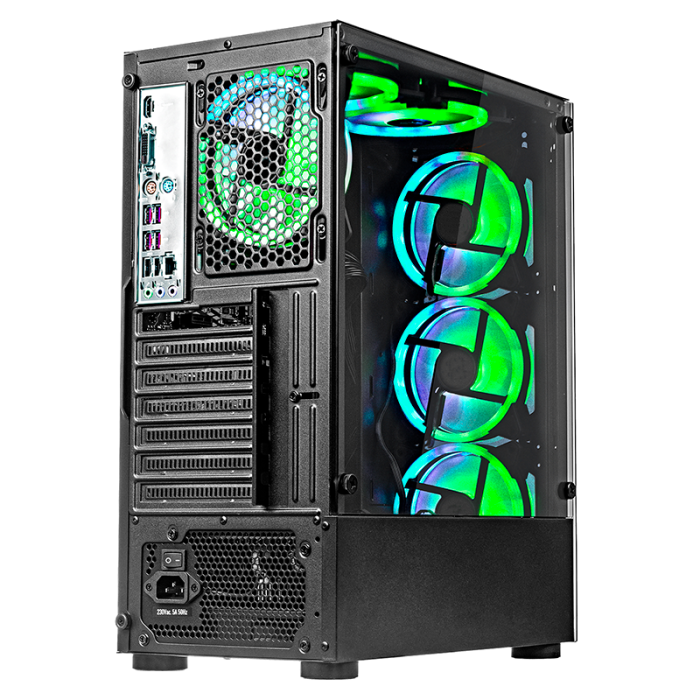 Pc Snake Gamer Vibora Black V12 AMD Ryzen 5 5500, GT 1030, 8GB RAM + 256GB SSD, Windows 11 Pro