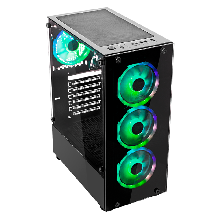 Pc Snake Gamer Vibora Black V12 AMD Ryzen 5 5500, GT 1030, 8GB RAM + 256GB SSD, Windows 11 Pro