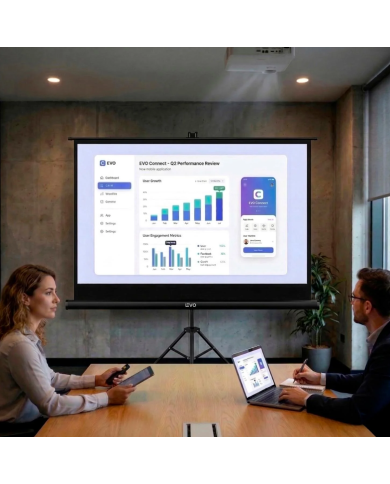 Telón Mural de Proyector Portátil, 100 pulgadas, 200 x 150 cm, Levo