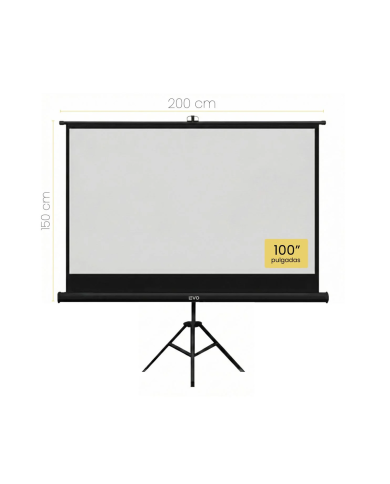 Telón Mural de Proyector Portátil, 100 pulgadas, 200 x 150 cm, Levo