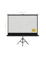Telón Mural de Proyector Portátil, 100 pulgadas, 200 x 150 cm, Levo