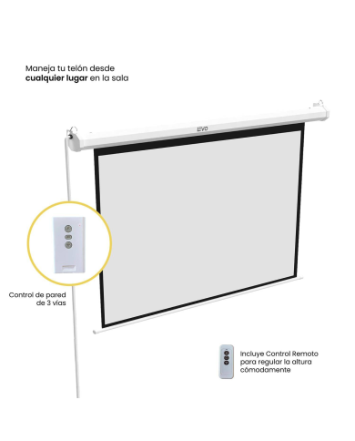 Telón Eléctrico LEVO 100" con Control, 200x152 cm, Formato 4:3