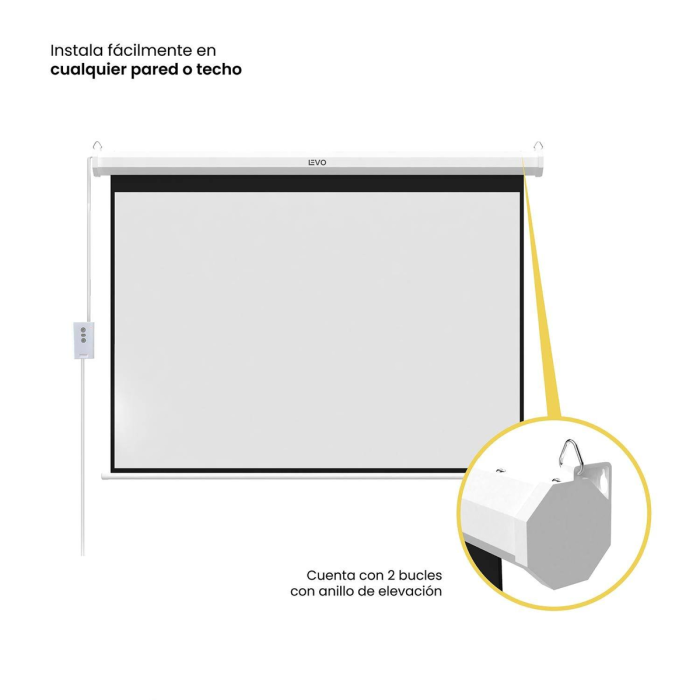 Telón Eléctrico LEVO 100" con Control, 200x152 cm, Formato 4:3