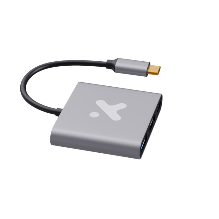 Adaptador USB-C 3 en 1 Xtech XTC-566 HDMI + USB