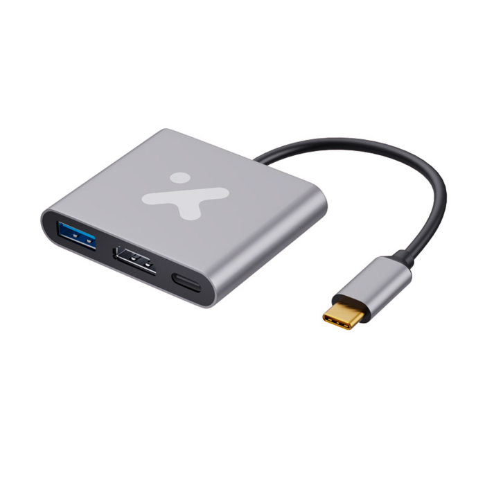 Adaptador USB-C 3 en 1 Xtech XTC-566 HDMI + USB