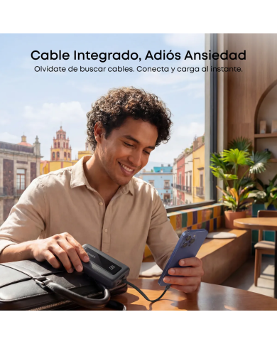 Cargador Portátil Power Bank Anker Zolo Negro 20.000mAh 30W USB-C Carga Rápida (A1689H11)