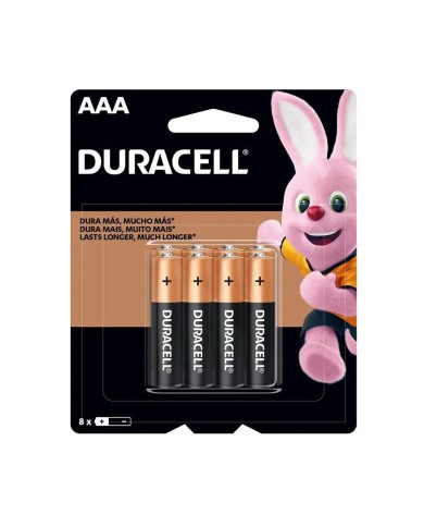Pilas Duracell AAA 8 Unidades | Alcalinas Larga Duración