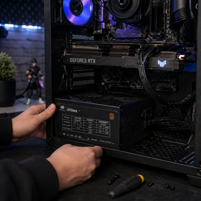 Fuente de Poder Hydra ATX 600W Certificada 80 Plus Bronze | Snake Gamer